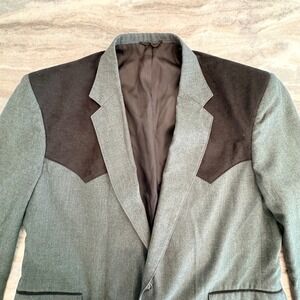 Vintage Sheplers The American Original Men's 48R Western Blazer Gray Cowboy Coat